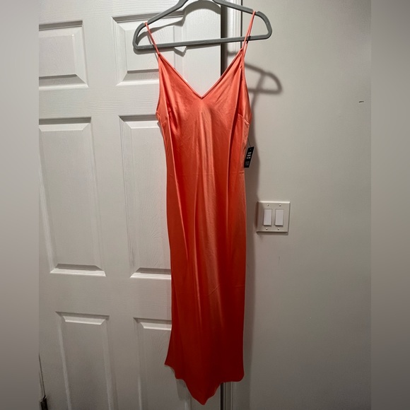 Peach Orange Slip Dress - Picture 1 of 3